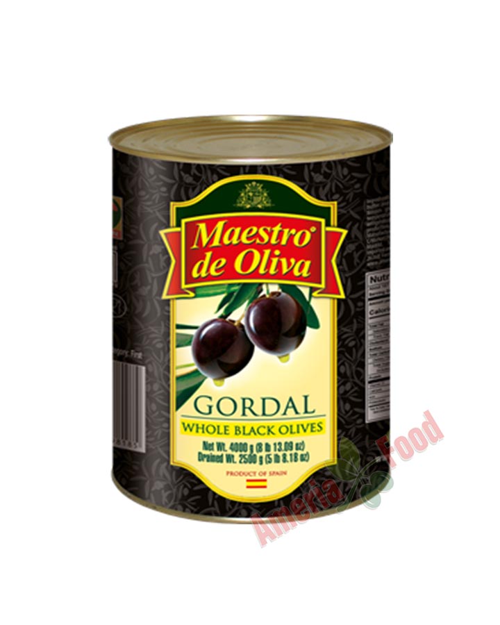 Maestro-de-Oliva Black Whole Olives 3x4000gr